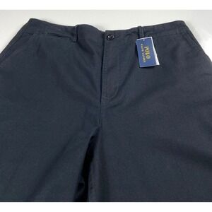 Polo Ralph Lauren Pants Womens 16 Black High Rise Chino Wide Leg‎